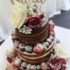 Naked Cake with Script Topper